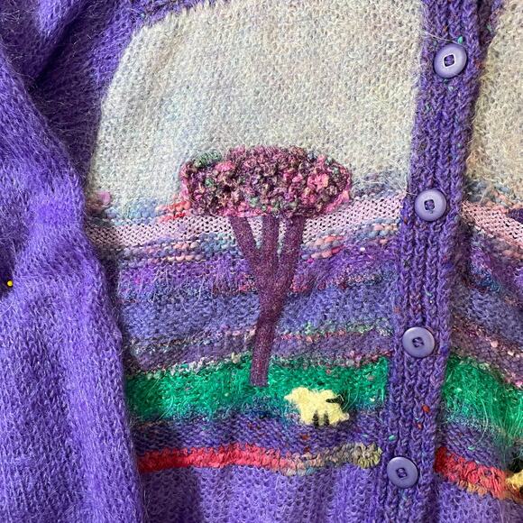 Vintage Rosemarie B Mohair Wool Hand Knit Ireland Sweater L Sheep - Picture 8 of 16